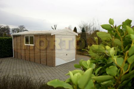Log Cabin Stone Effect Concrete Garage