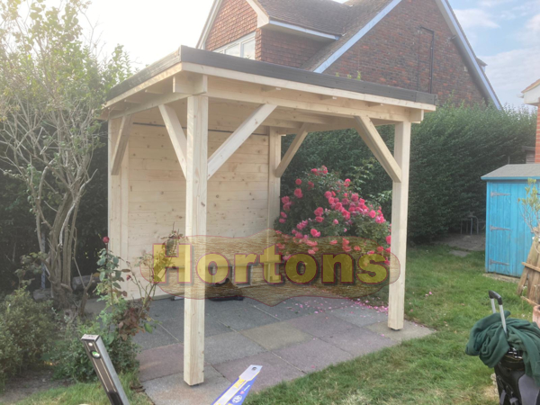 Log Cabin Hortons pent roof wooden gazebos - full pricing table