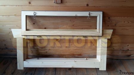 Log Cabin 1000 x 400mm Standard high level opening window, single glazed