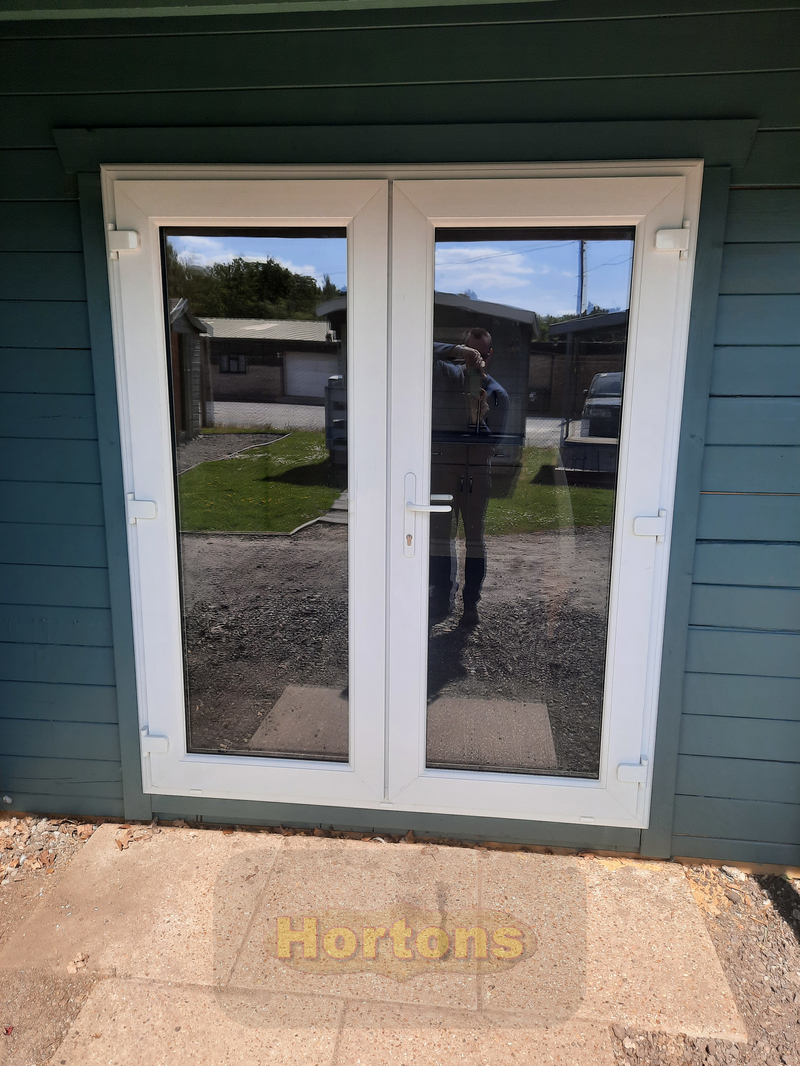 1565x1855mm uPVC fully glazed double doors