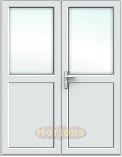 1565x1855mm uPVC half glazed double door