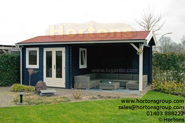 Lugarde Log Cabin with side veranda 6.5 x 3.0m - Click Image to Close