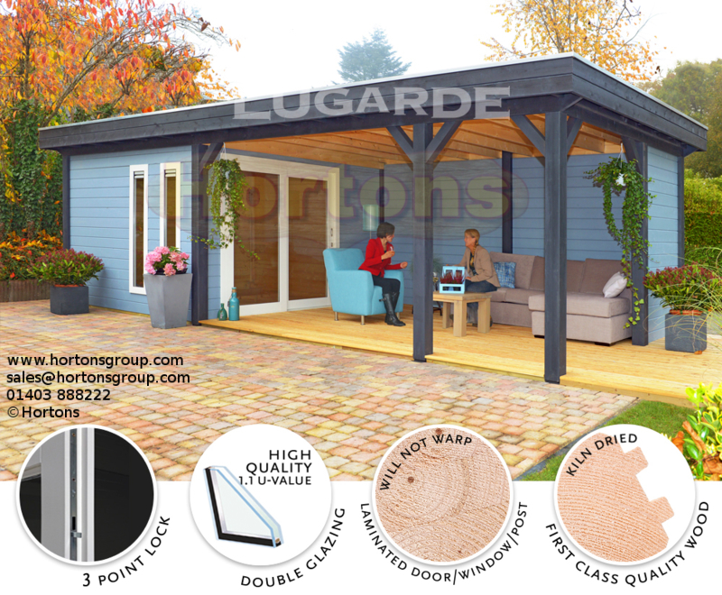 Log Cabin 8.2 x 3.5m  Lugarde PS13 Pro System Summerhouse