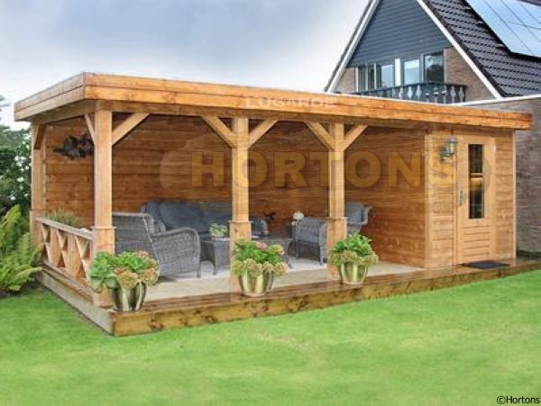 Log Cabin 6x3m Lugarde PR24 Summerhouse with flat roof