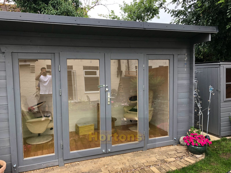 35+35mm, 4x2m pent roof Oxshott log cabin