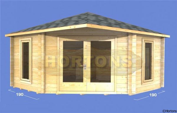 3m x 3m corner log cabin