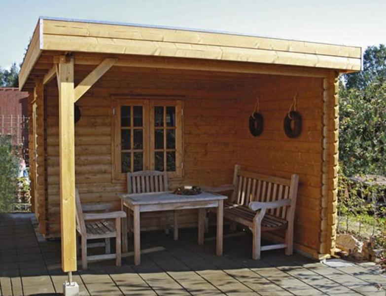 Lugarde 44mm Oslo 4.5 x 2.5m Flat roof Log Cabin - Click Image to Close