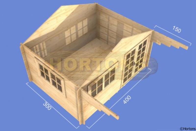 4x3m Leatherhead 35mm log cabin - Click Image to Close