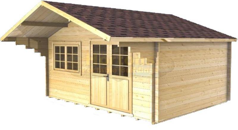 35mm Salisbury 4.5m x 3m Log Cabin - Click Image to Close