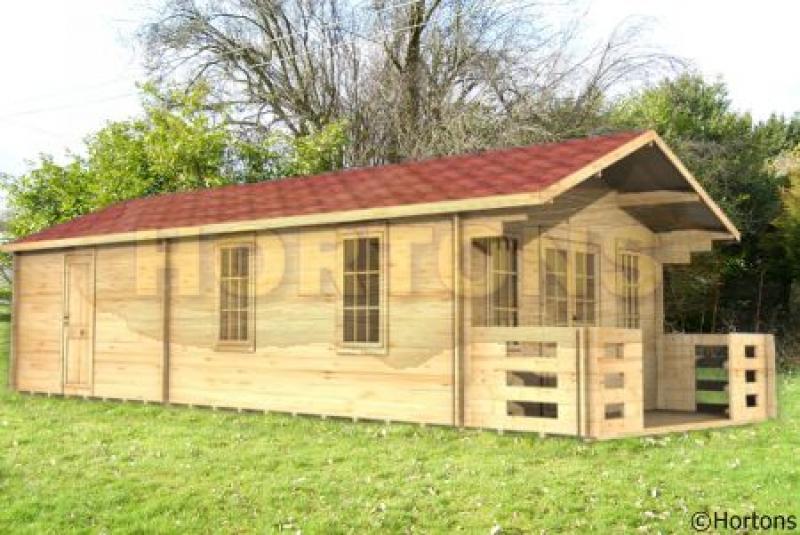 Guildford 28 + 28mm Twinskin 5m x 9m Log Cabin - Click Image to Close