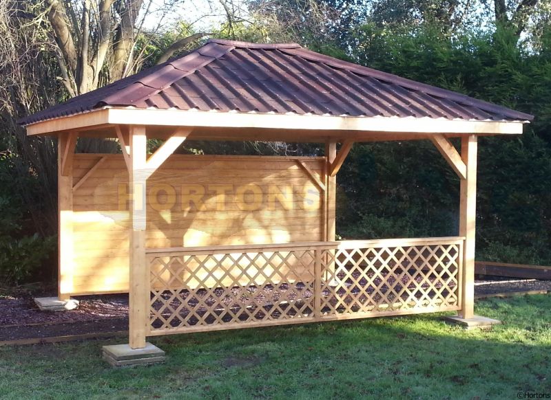 Log Cabin Open Sided Wooden Classroom Gazebos