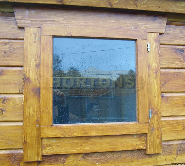 Log Cabin 600 X 600mm Standard Single Window, Single Glazed