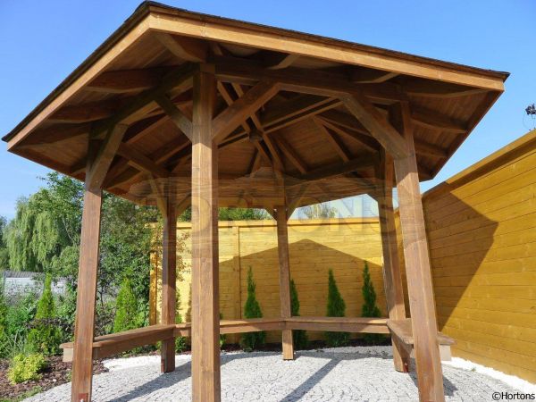 3m Helena 9 hexagonal wooden gazebo - Click Image to Close