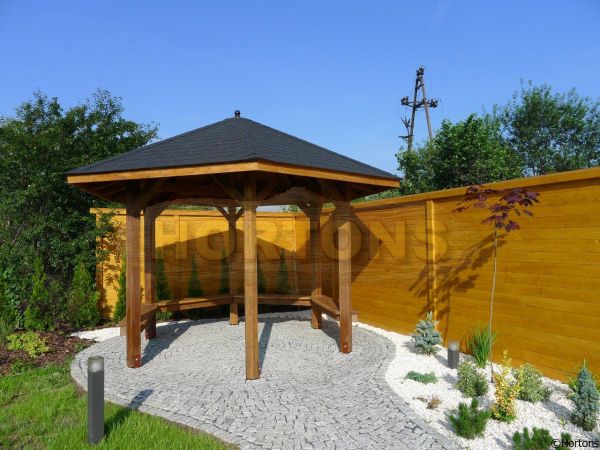 3m Helena 9 hexagonal wooden gazebo - Click Image to Close