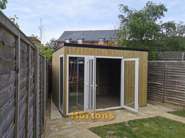 6x4m insulated Twin Skin garden room with built in BBQ area_2