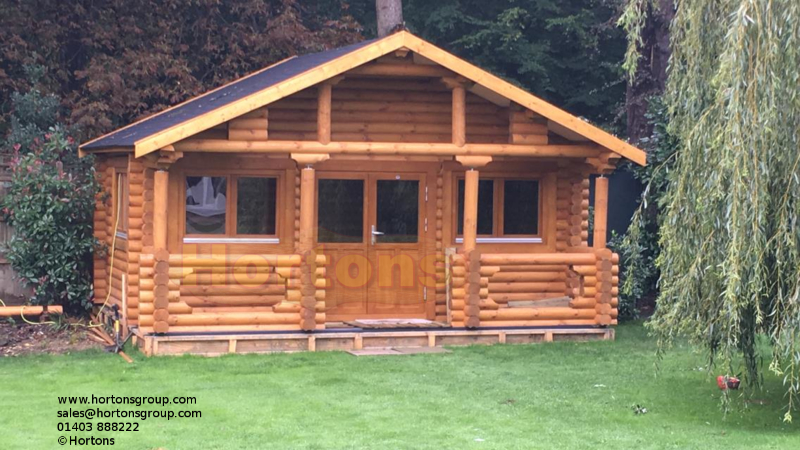 Chelmsford 6x5m 180mm round log cabin - Click Image to Close