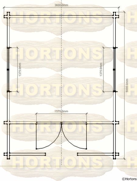 3.6m x 4m Preston "D" profile Log Cabin 120mm - Click Image to Close