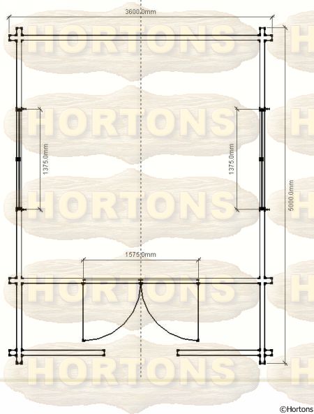 3.6m x 4.0m Preston Round Log Cabin 160mm - Click Image to Close