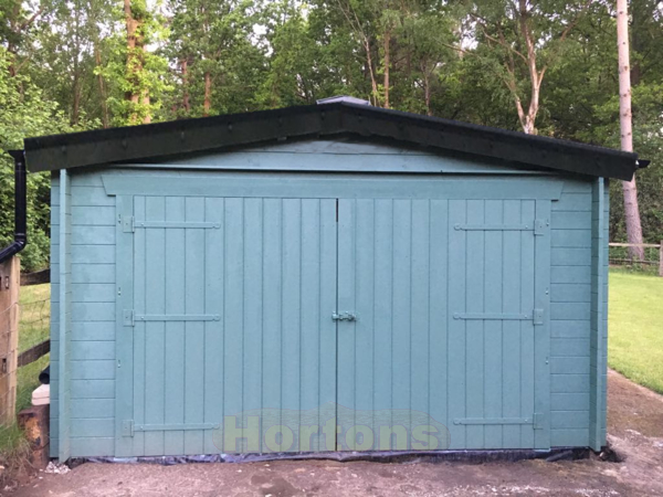 4x6m log cabin garage and workshop combination building_1