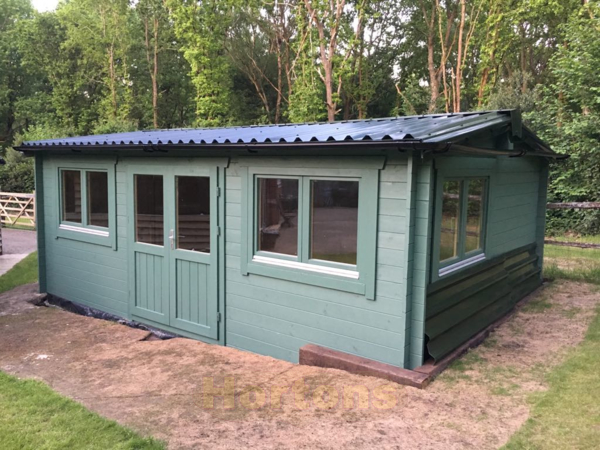 4x6m log cabin garage and workshop combination building_3