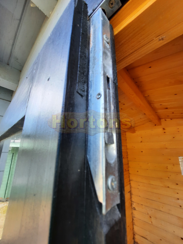 Shoot bolts for log cabin doors and windows
