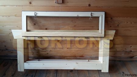 Log Cabin 1000 X 450mm Standard High Level Opening Window, Single Glazed