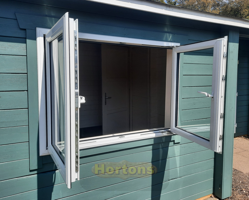 1365 x 980mm uPVC French window, double casement