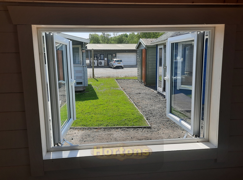 1365 x 980mm uPVC French window, double casement