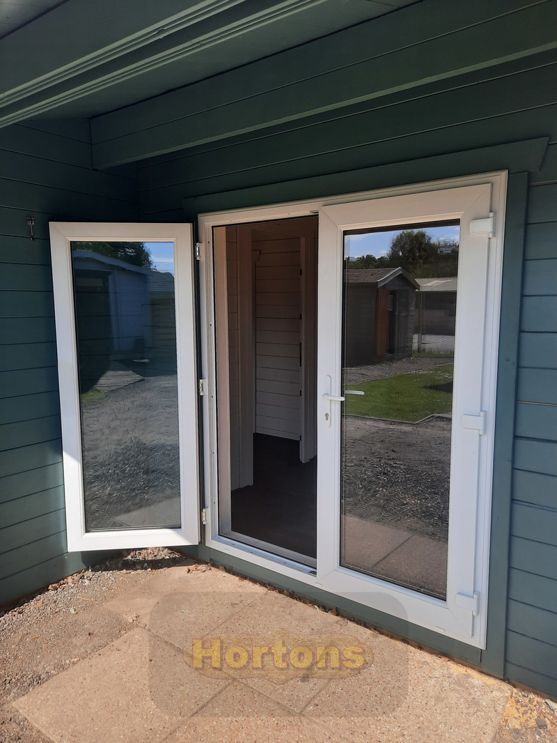 1565x1855mm uPVC fully glazed double doors
