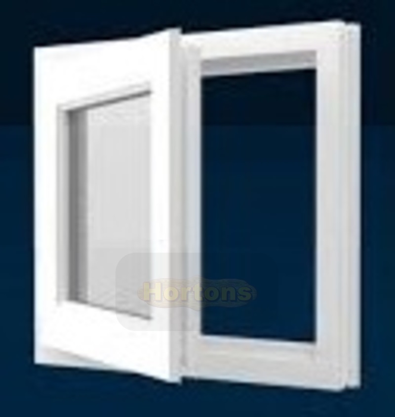600 x 600mm uPVC window, single opening casement