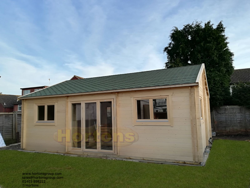 Log Cabin 56 Sqm Twinskin Log House 45-45mm Logs (8.5m X 6.5m)