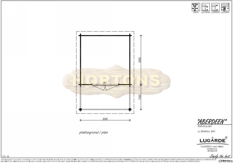Lugarde Log Cabin Aberdeen 3m x 4.5m