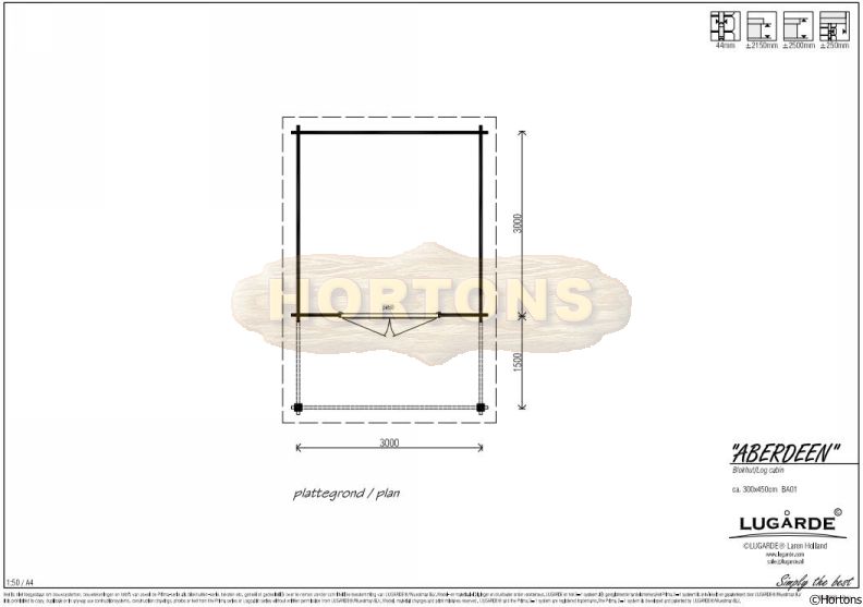 Lugarde Log Cabin Aberdeen 3m x 4.5m - Click Image to Close