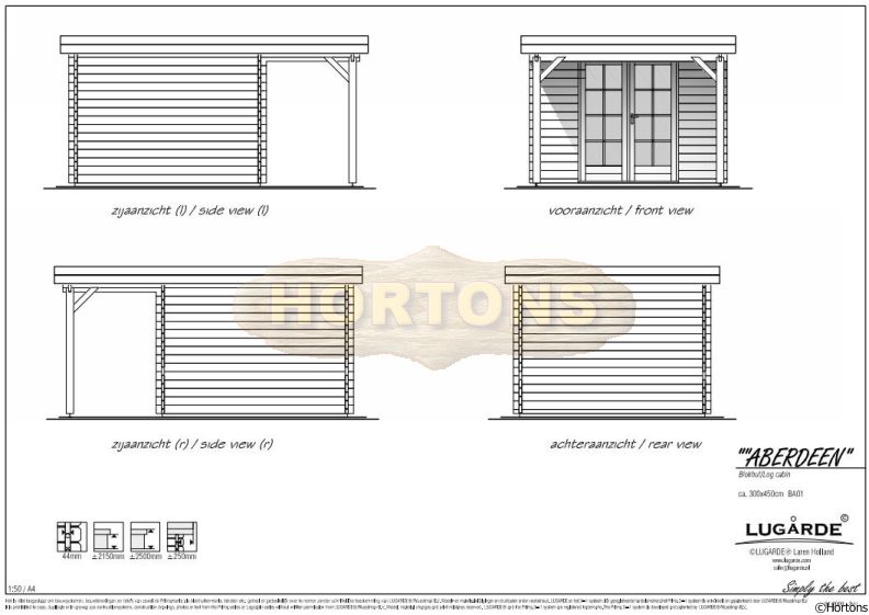 Lugarde Log Cabin Aberdeen 3m x 4.5m - Click Image to Close