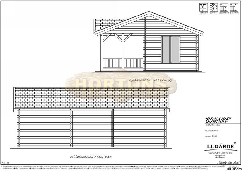 Lugarde 44mm Log Cabin Bonaire 8.5 x 5.5m - Click Image to Close