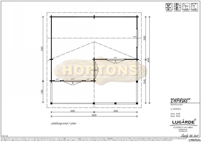 Lugarde Log Cabin Cyprus 6m x 6m - Click Image to Close