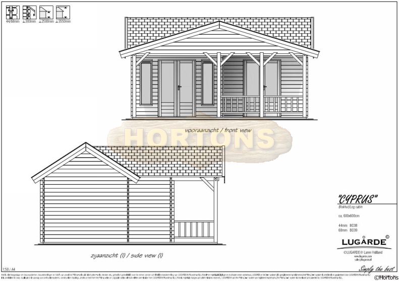Lugarde Log Cabin Cyprus 6m x 6m