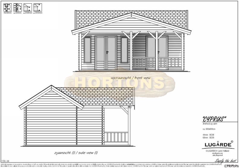 Lugarde Log Cabin Cyprus 6m x 6m - Click Image to Close