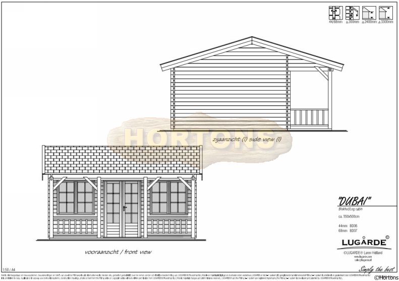 Lugarde Dubai 5x5.5m Log Cabin