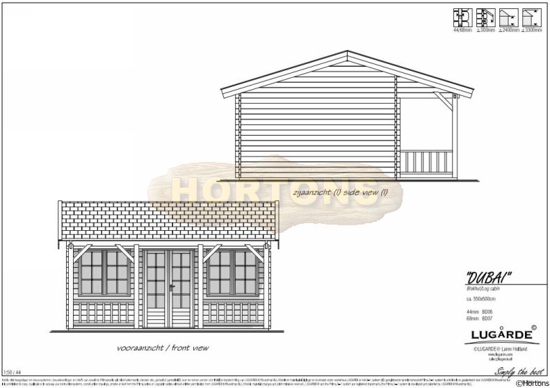 Lugarde Dubai 5x5.5m Log Cabin - Click Image to Close