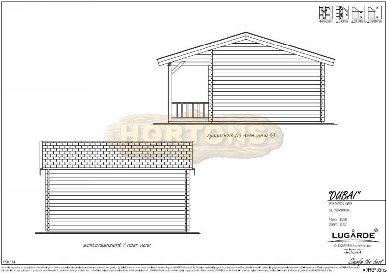 Lugarde Dubai 5x5.5m Log Cabin