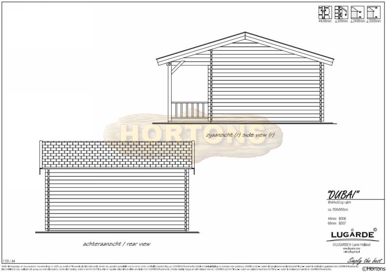 Lugarde Dubai 5x5.5m Log Cabin - Click Image to Close