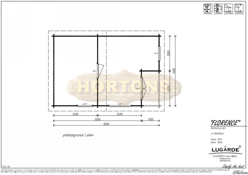Lugarde Log Cabin Florence 4m x 6m