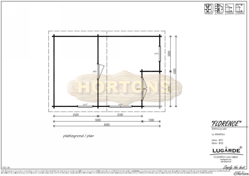 Lugarde Log Cabin Florence 4m x 6m - Click Image to Close