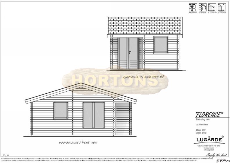 Lugarde Log Cabin Florence 4m x 6m