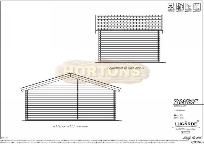 Lugarde Log Cabin Florence 4m x 6m