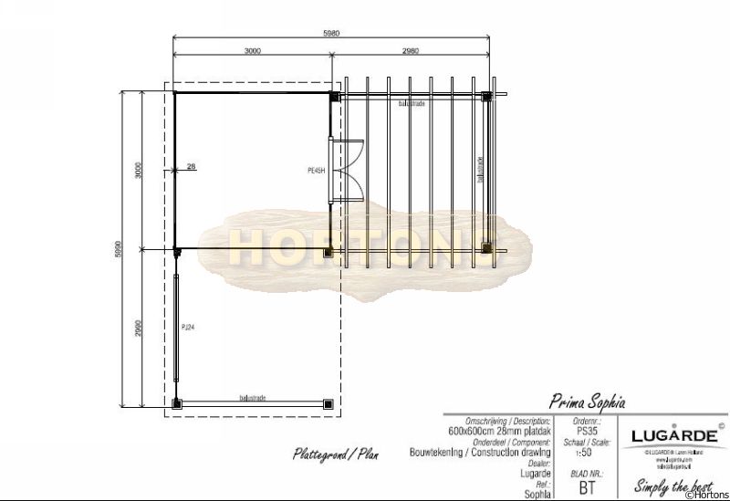 Sophia Pergola & summerhouse combination - 6m x 6m - Click Image to Close