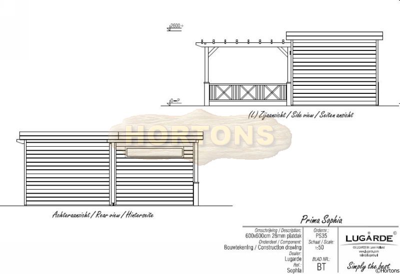 Sophia Pergola & summerhouse combination - 6m x 6m - Click Image to Close