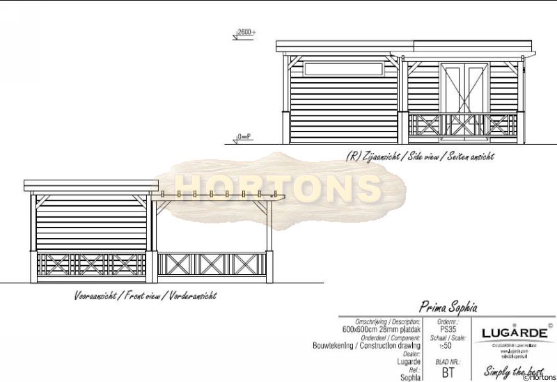 Sophia Pergola & summerhouse combination - 6m x 6m - Click Image to Close