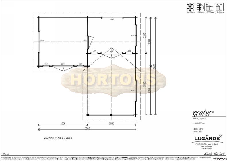 Lugarde Log Cabin Geneva 6.0m x 6.0m
